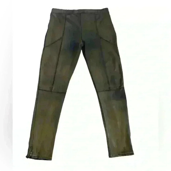 Zara Woman Brown Distressed Elastic Waist Leggings Size Large - Picture 2 of 9
